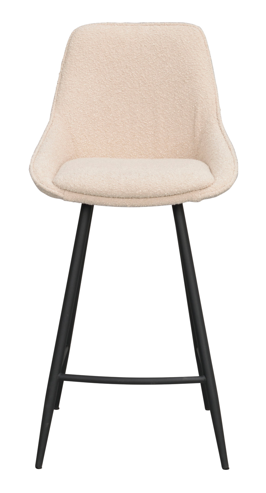 Sierra barstol beige bouclé/svarta metallben 2-pack