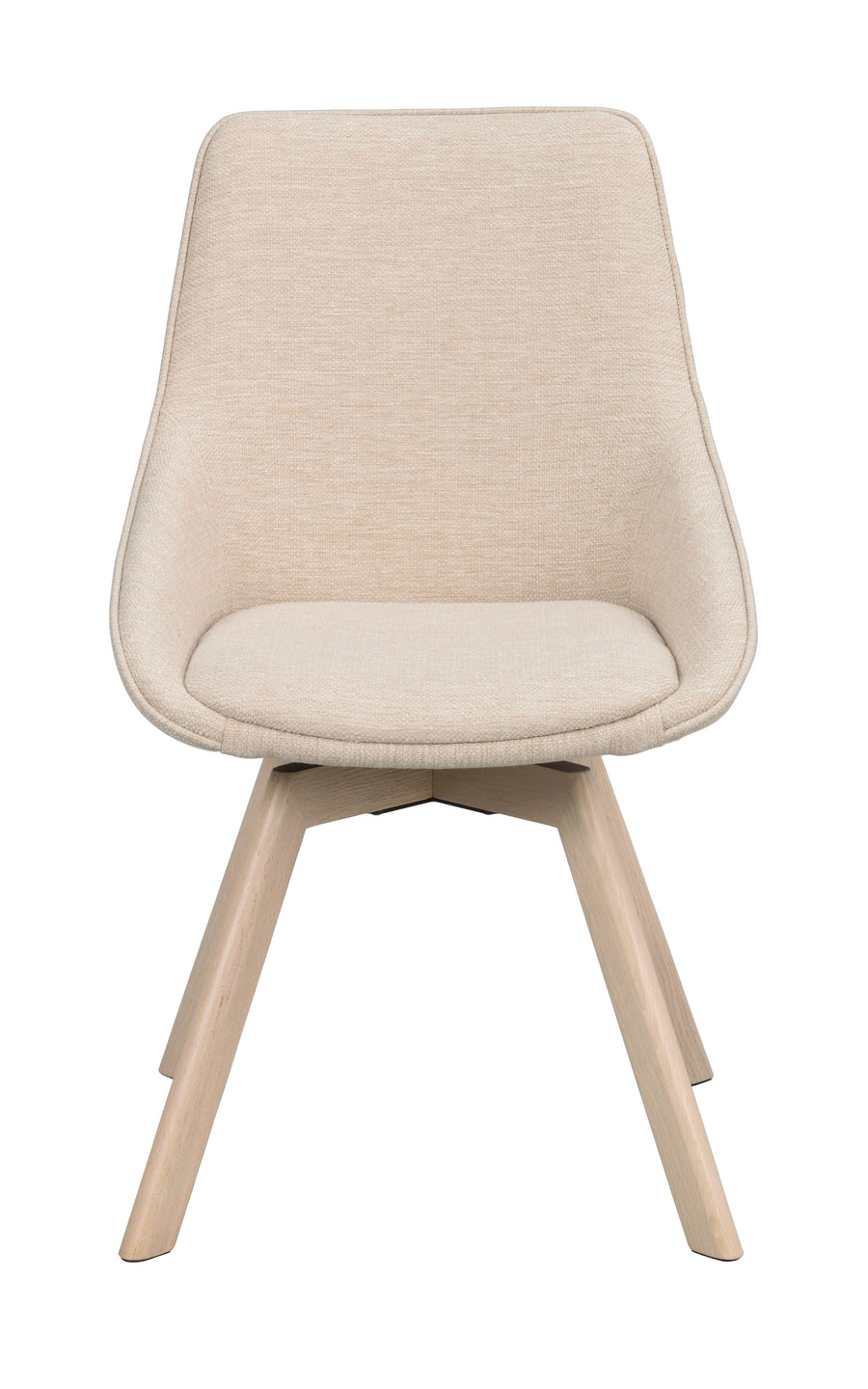 Alison stol ljusbeige tyg/vitpigmenterade ekben snurr 2-pack