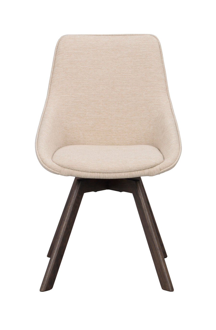 Alison stol ljusbeige tyg/bruna ekben snurr 2-pack