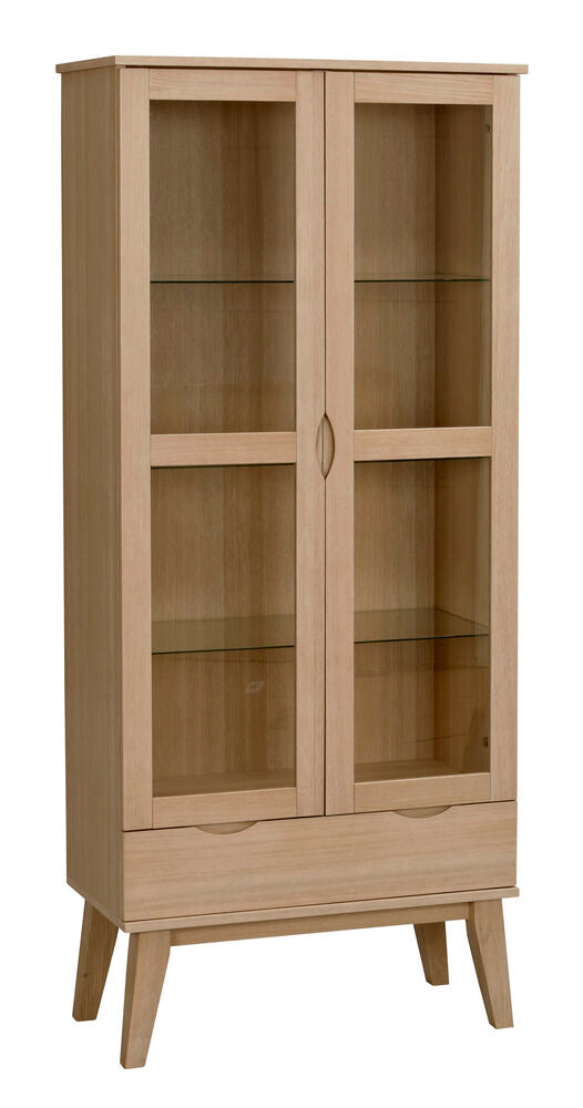 Filippa vitrinskåp 2D 1L ek