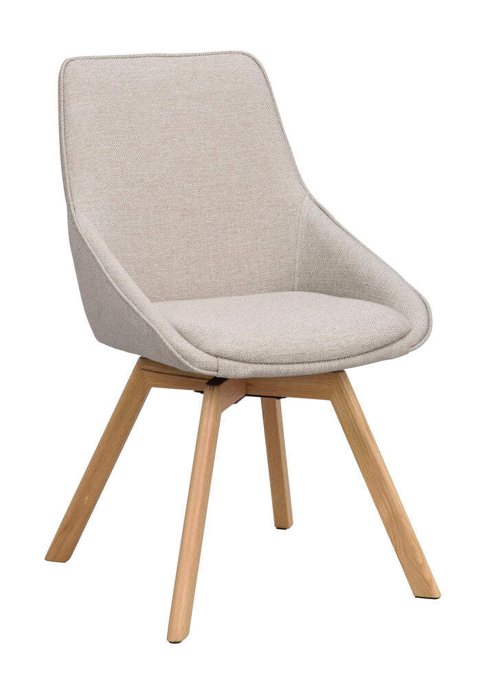Alison stol beige tyg/ekben snurr 2-pack