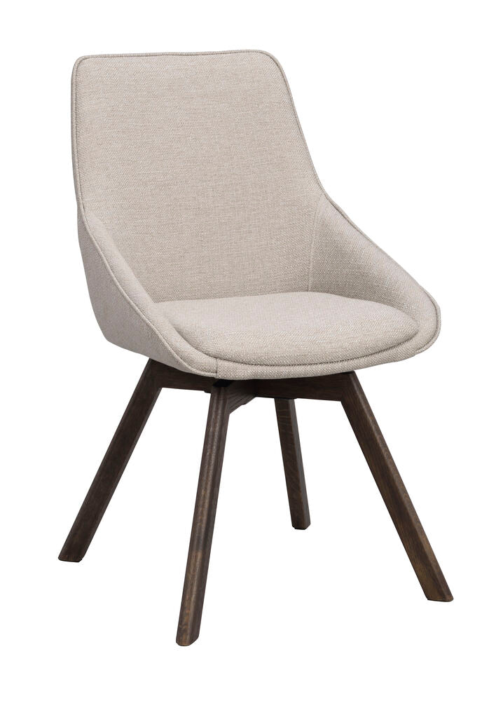 Alison stol beige tyg/bruna ekben snurr 2-pack