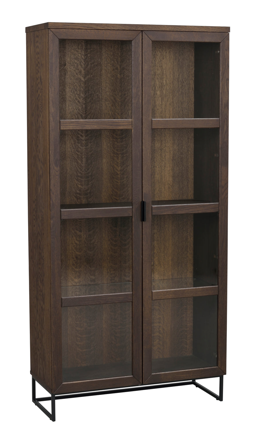 Everett vitrinskåp brun ek/svart