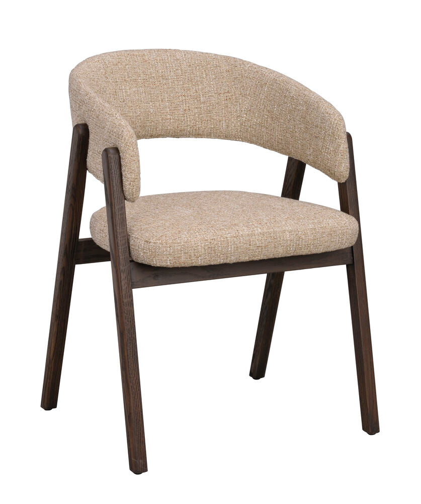 Barnaby karmstol mörkbeige tyg/brun ek 2-pack