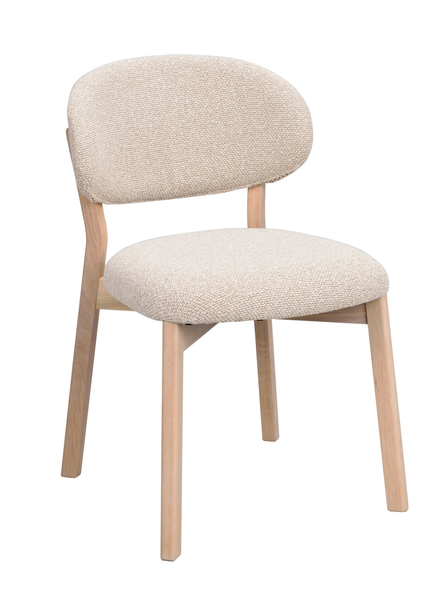 Patterson stol beige tyg/vitpigmenterad ek 2-pack