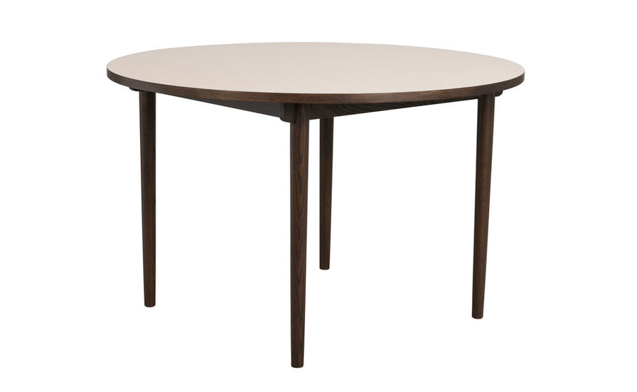 Fairmount matbord runt Ø120 beige HPL/brun ek