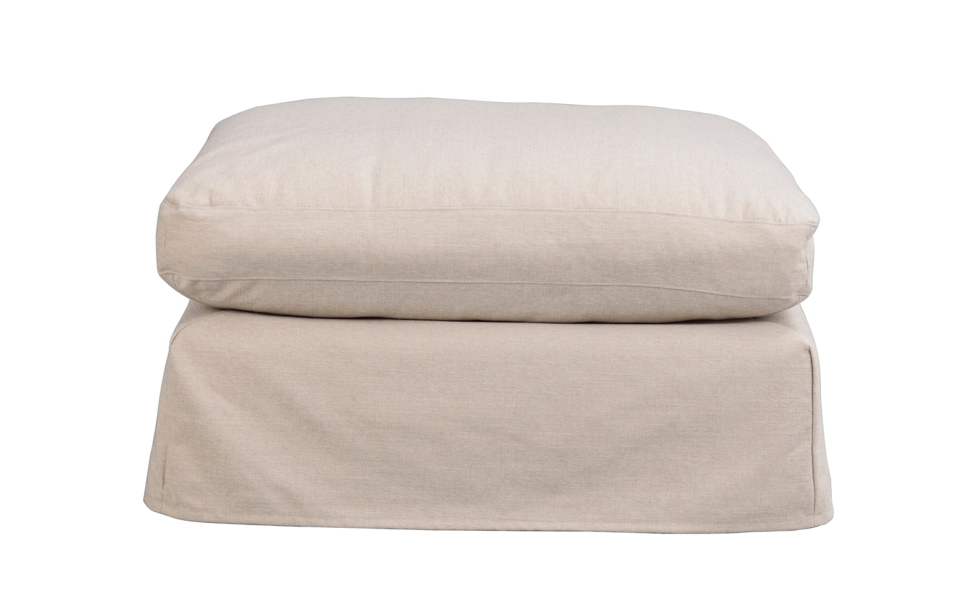 Peyton fotpall beige tyg Ursula #282