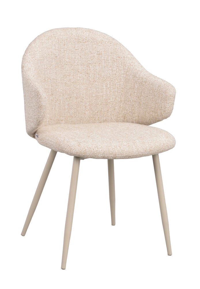 Drake karmstol beige tyg/beige metallben 2-pack