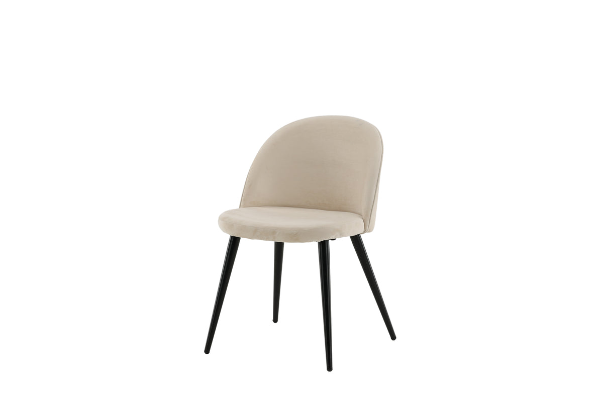 Velvet matstol 2-pack beige