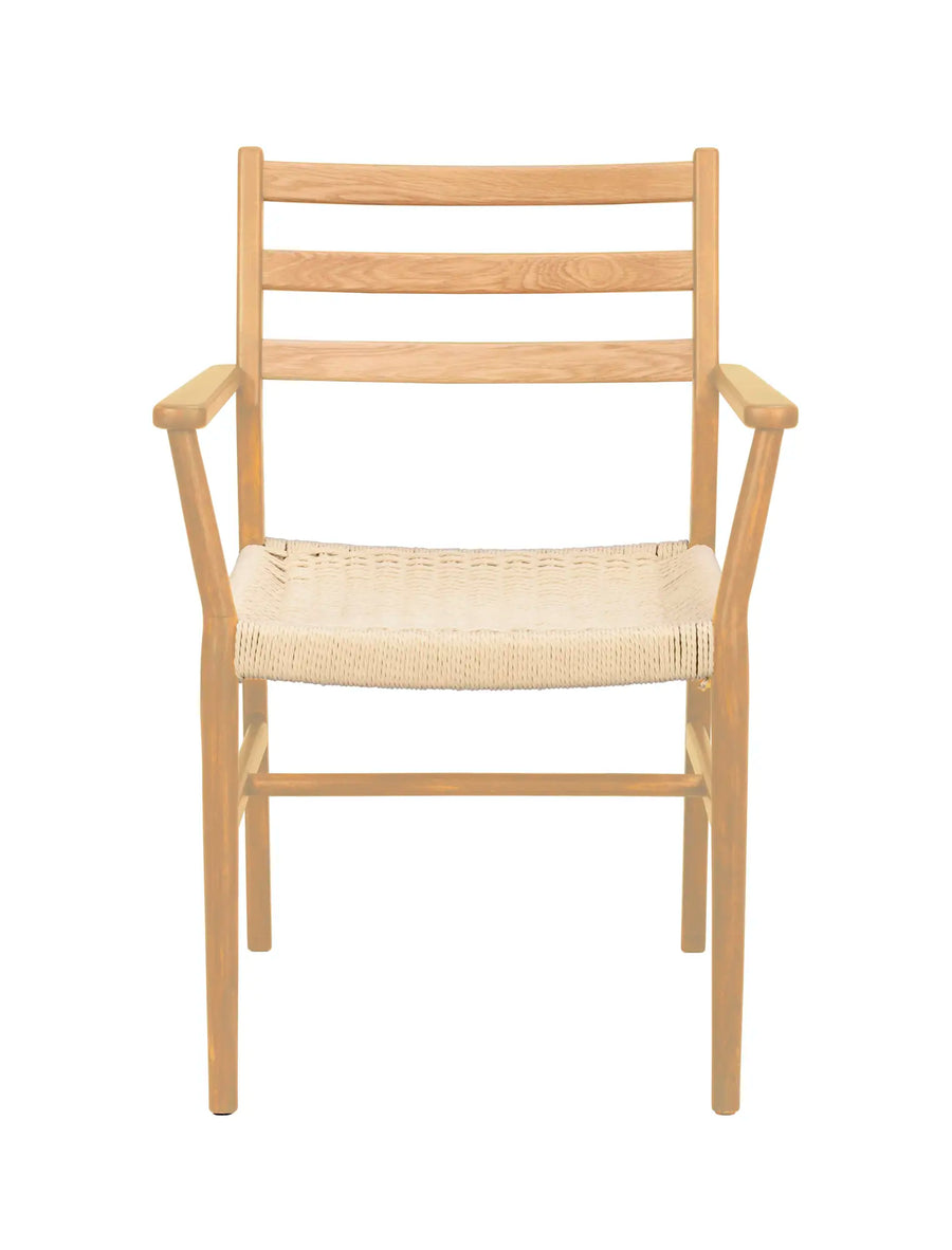 Harlan karmstol ek/ljusbeige tyg 2-pack