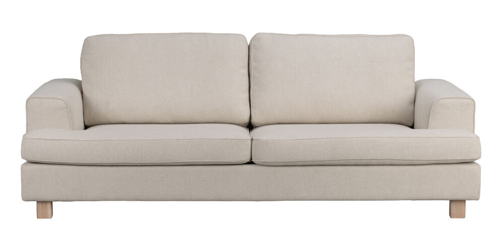 Aberdeen soffa 3-sits beige tyg Glory #05/vitpigmenterade ekben
