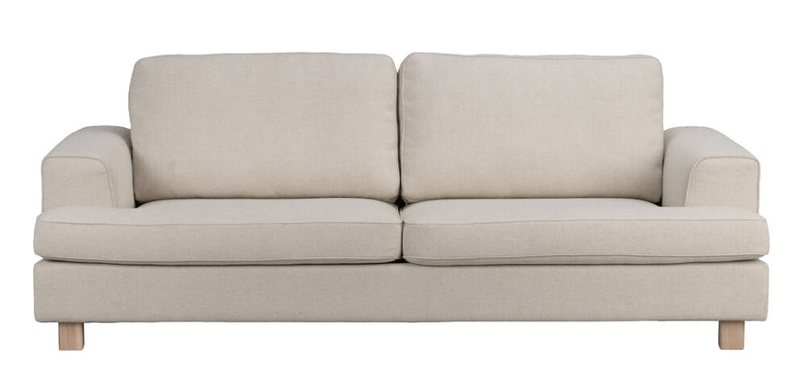 Aberdeen soffa 3-sits beige tyg Glory #05/vitpigmenterade ekben