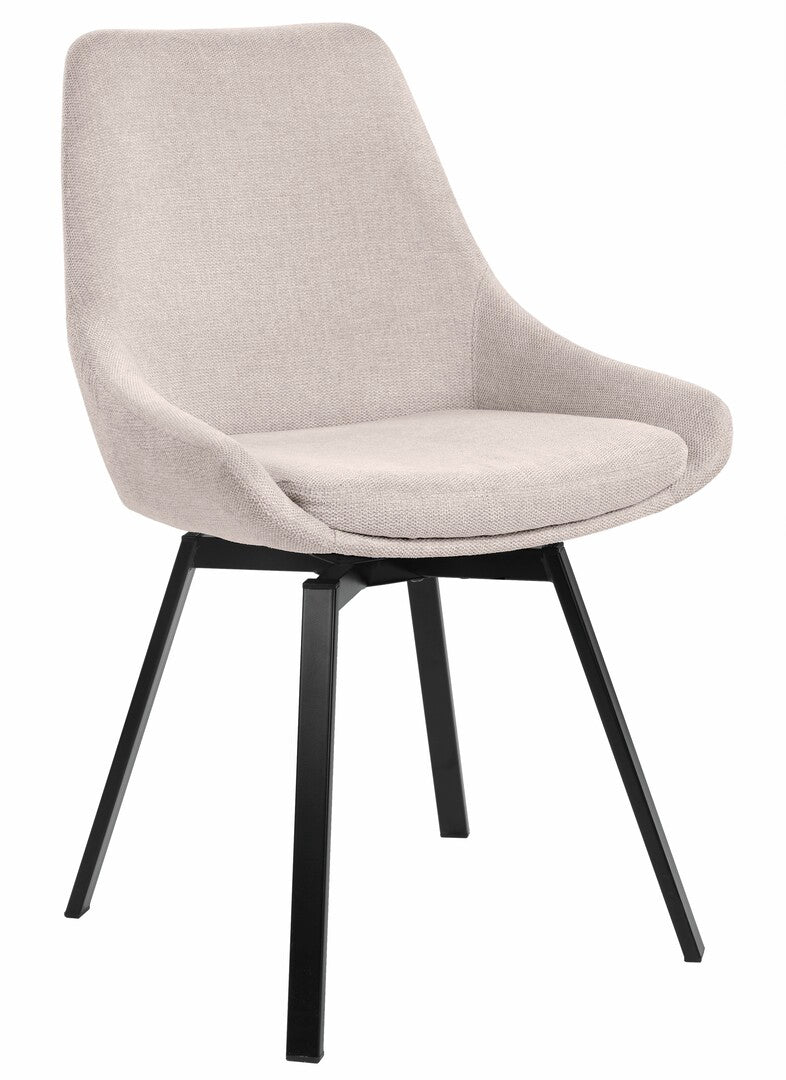 Parade matstol med snurr beige tyg 4-pack