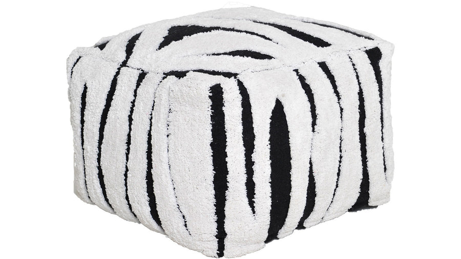 Buffy puff fyrkant vit/svart