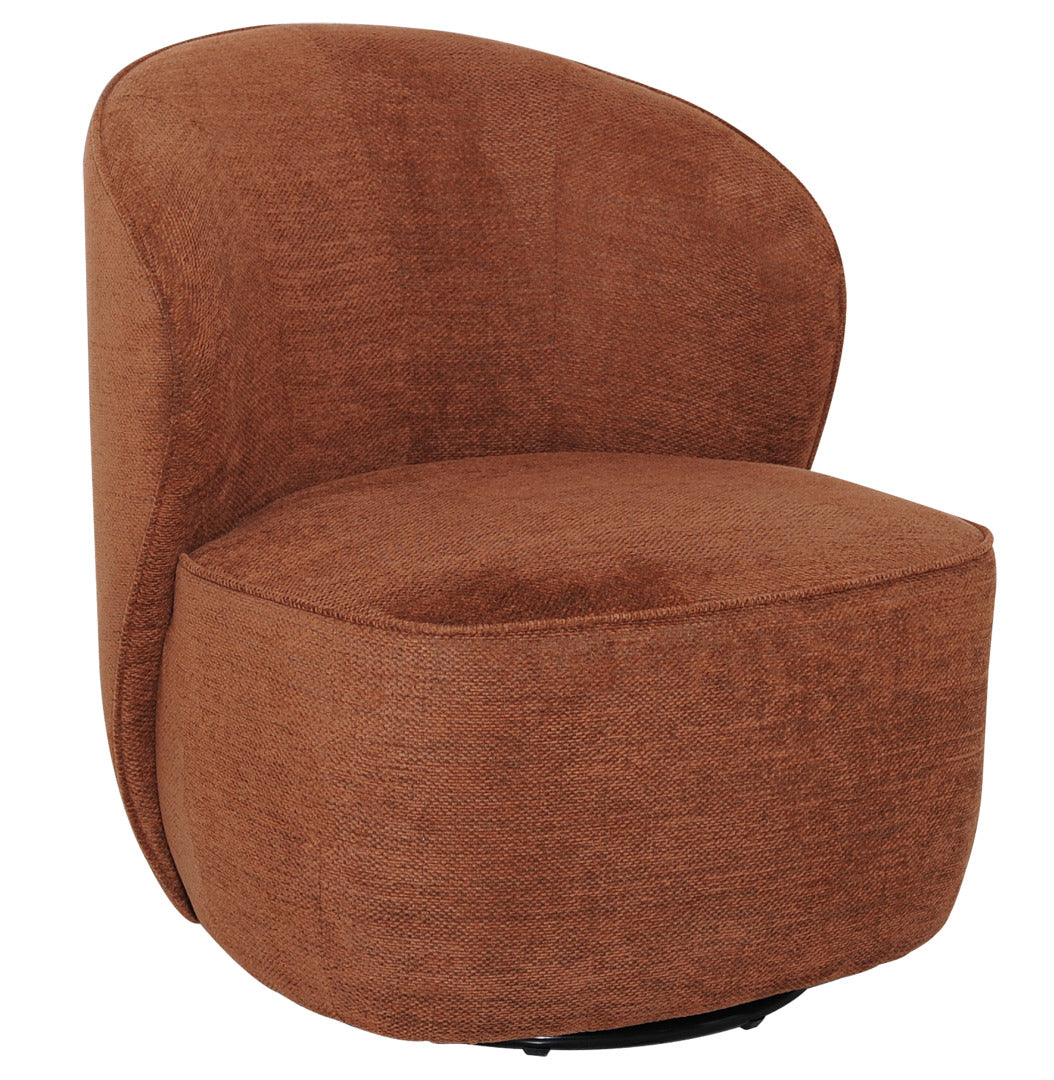 Zurich snurrfåtölj rostbrunt tyg