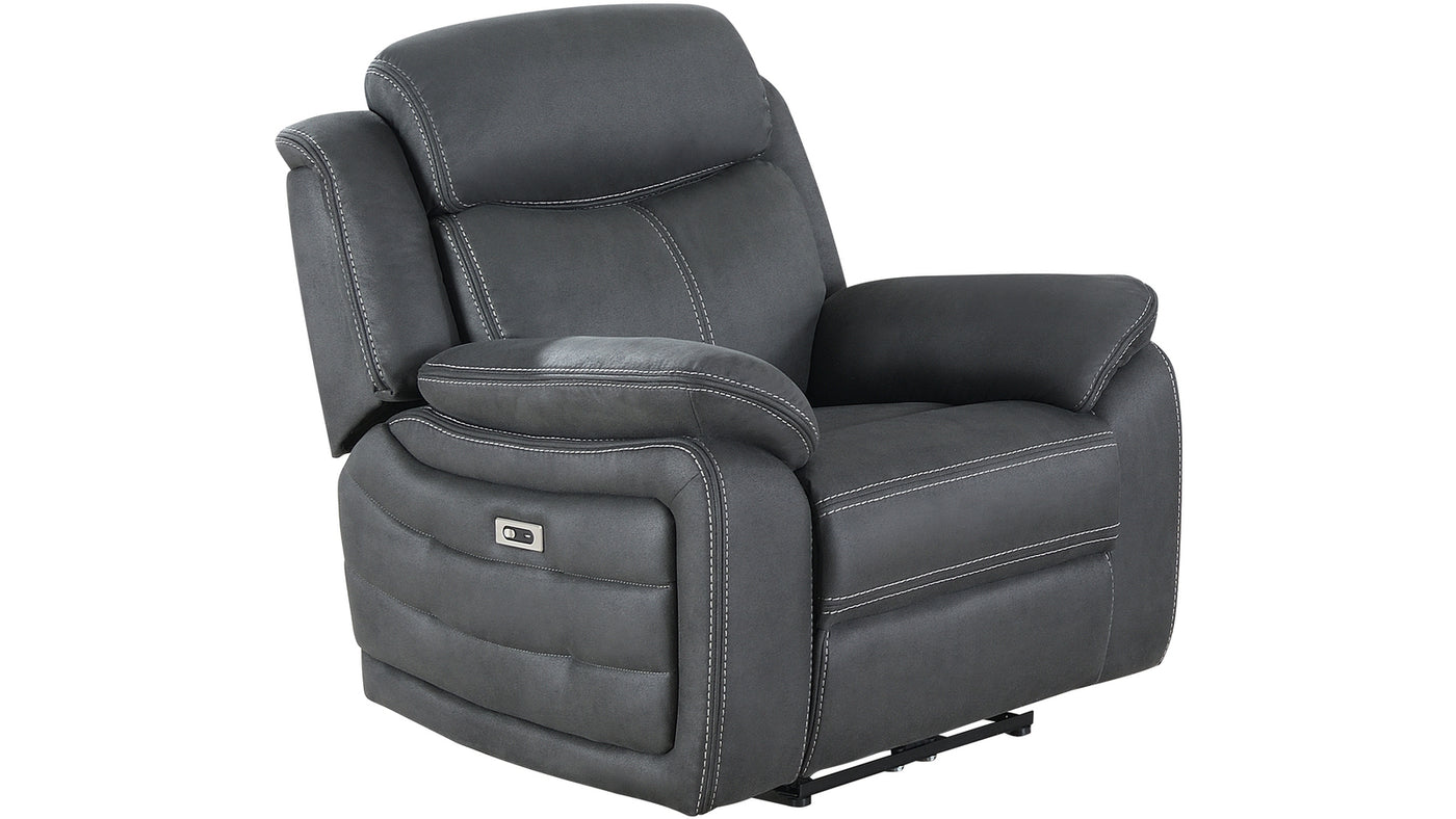 Teddy reclinerfåtölj med el tyg grå