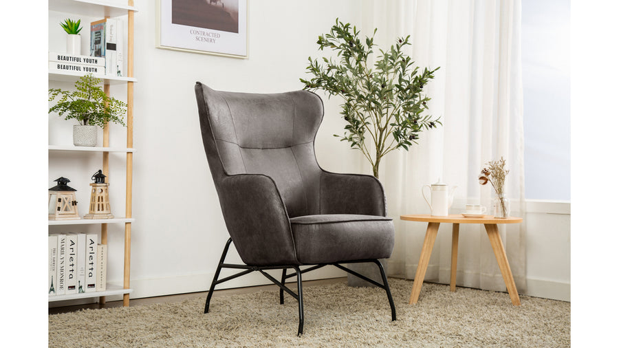 Melker fåtölj tyg grå