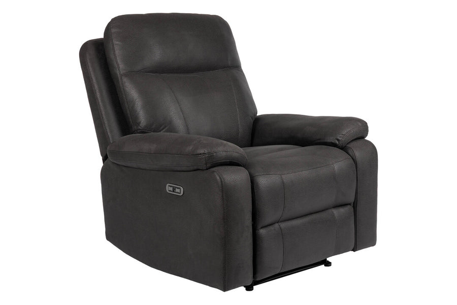 Bengt reclinerfåtölj med el tyg grå