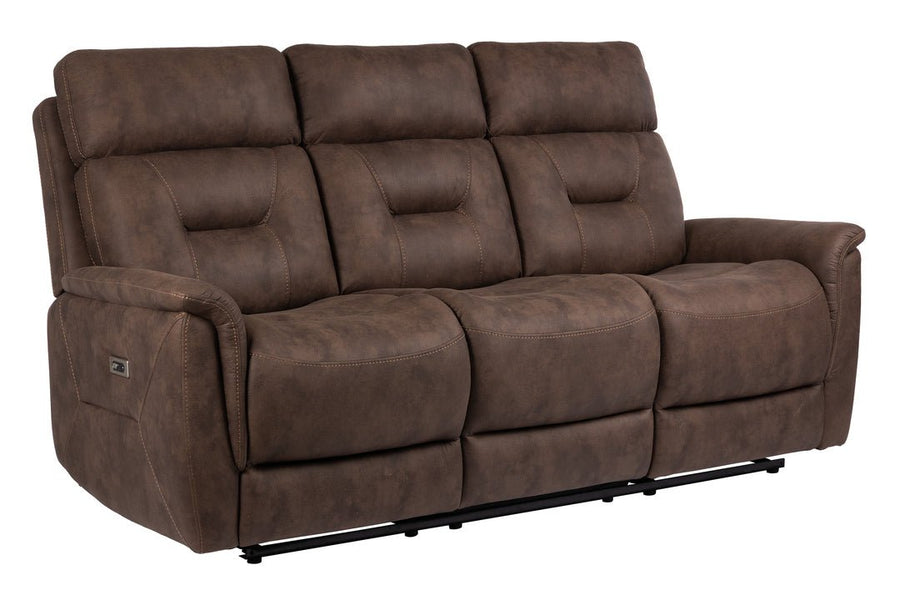 Johan reclinersoffa 3-sits med el tyg brun