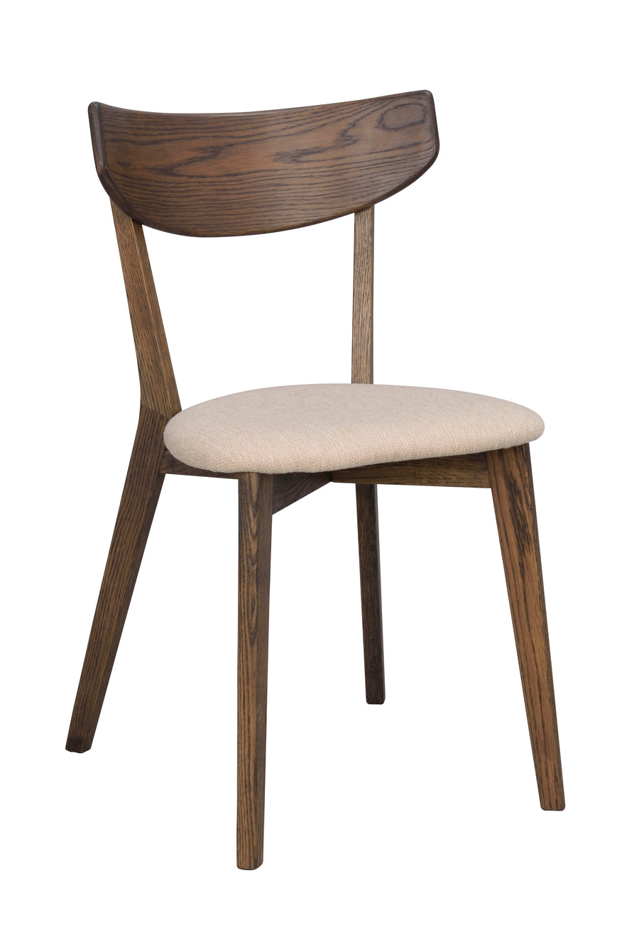 Ami stol brun ek/beige tyg 2-pack