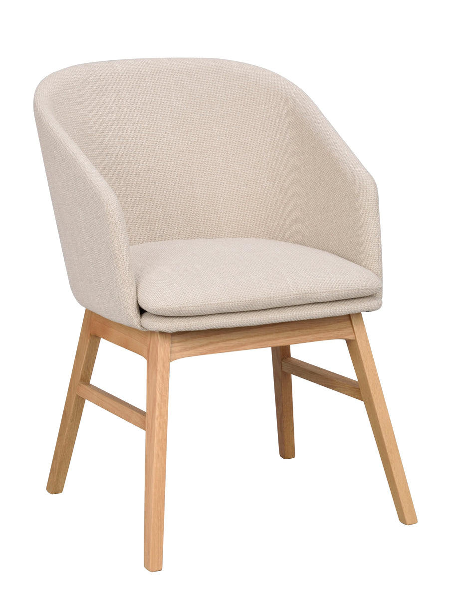 Windham karmstol beige tyg/ekben 2-pack