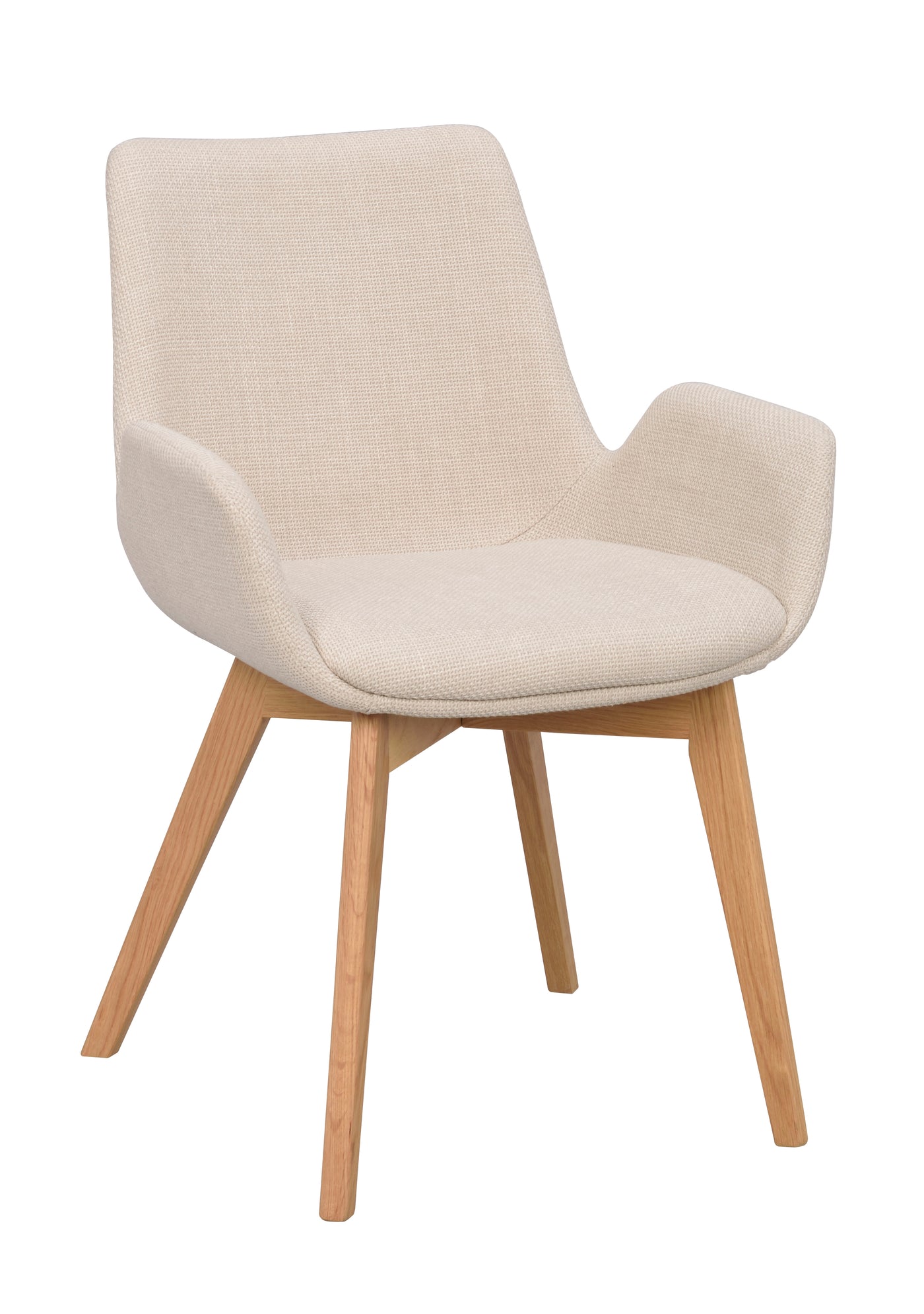Drimsdale karmstol beige tyg/ekben 2-pack