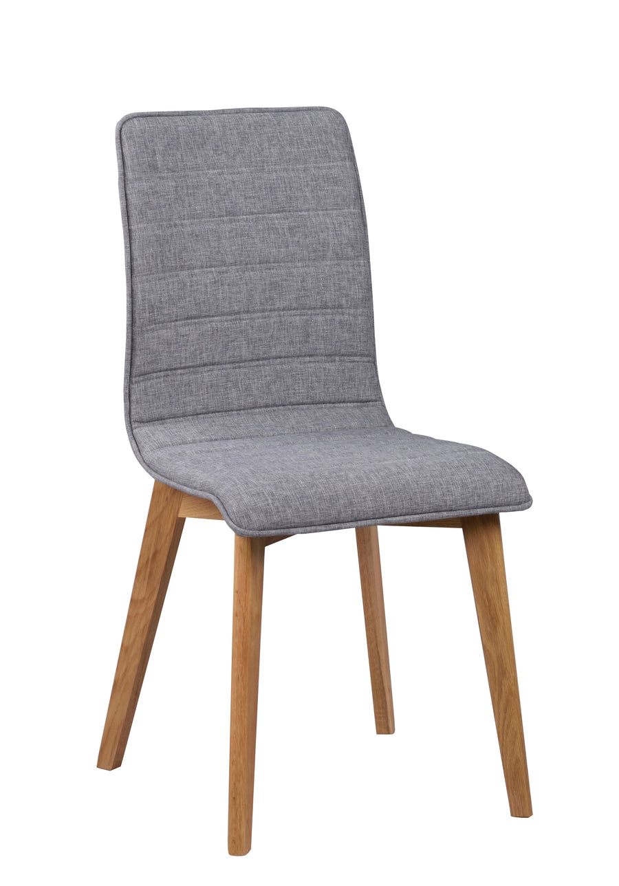 Gracy stol tyg ljusgrå/ek 2-pack