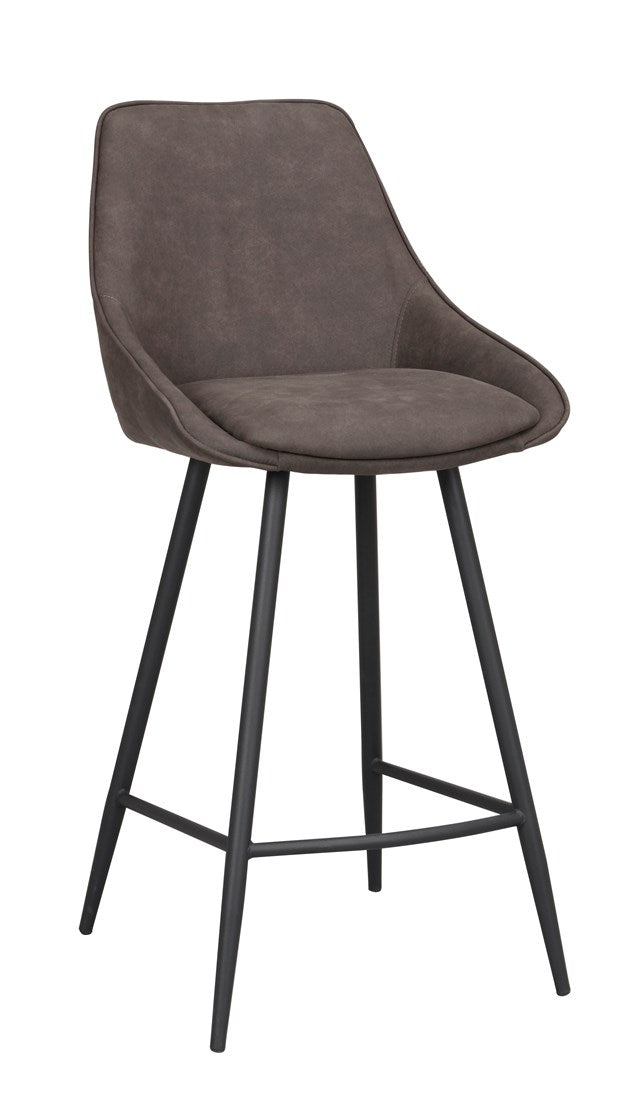 Sierra barstol mörkgrå microfiber/svarta metallben 2-pack