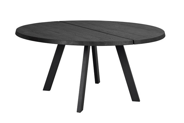 Fred matbord runt 160 svart ask/svart