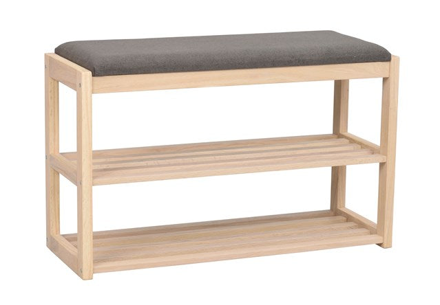 Confetti skoställ/sittbänk 80 vitpigm. ek/mörkgrå