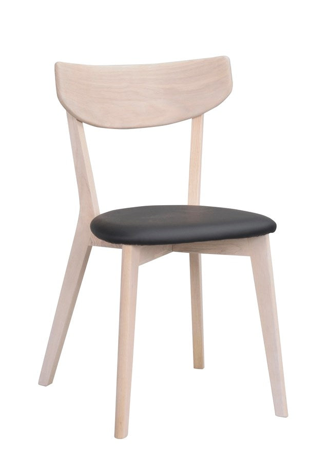 Ami stol vitpigmenterad ek/svart konstläder 2-pack