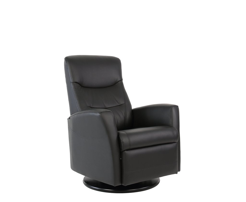 King reclinerfåtölj svart skinn