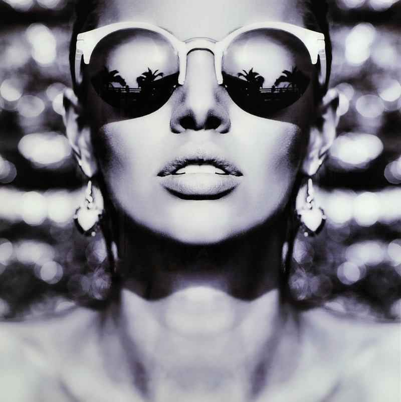 Tavla Woman with sunglasses 120x120 cm