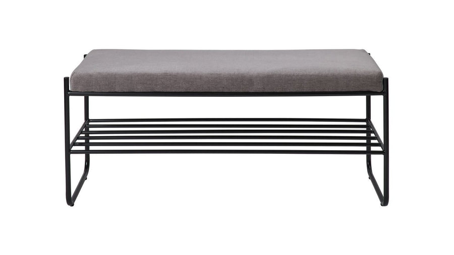 Blonville bänk med hylla grå