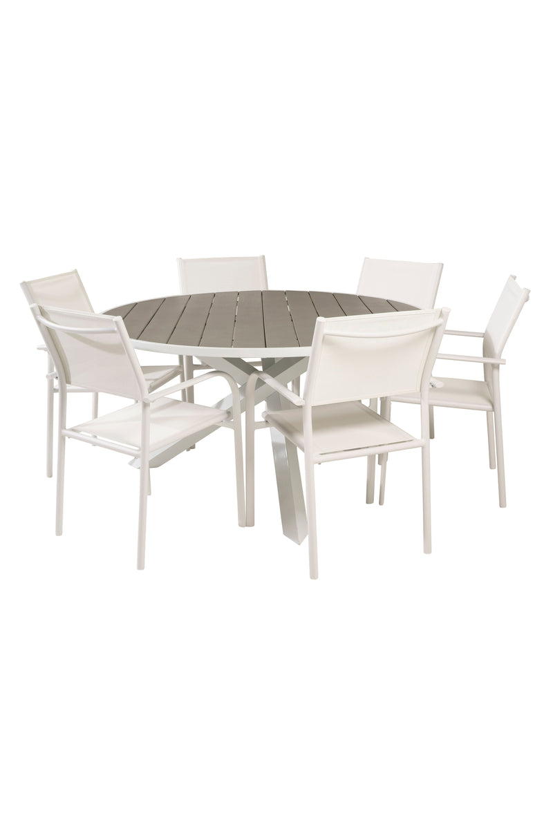 Matbordet Parma och stolarna Santorini