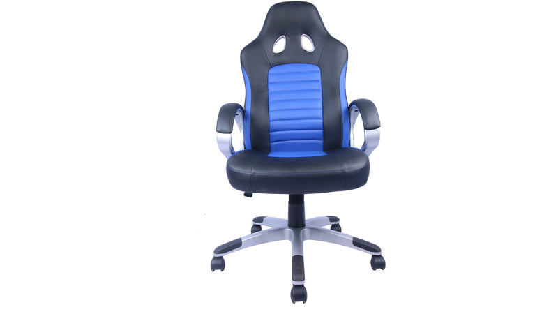 Gamingstol kontorstol blå/svart PU