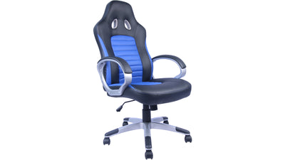 Gamingstol kontorstol blå/svart PU