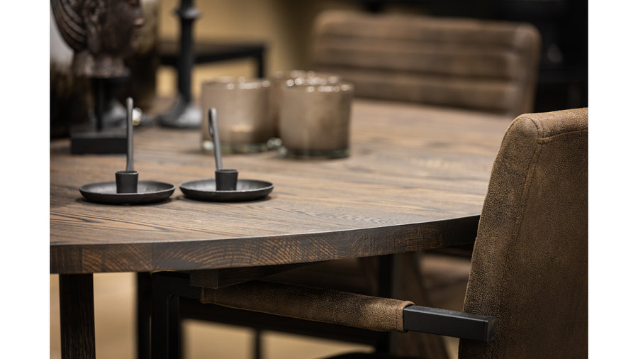 Belfort matbord oljad ek mörkbrun Ø160 cm