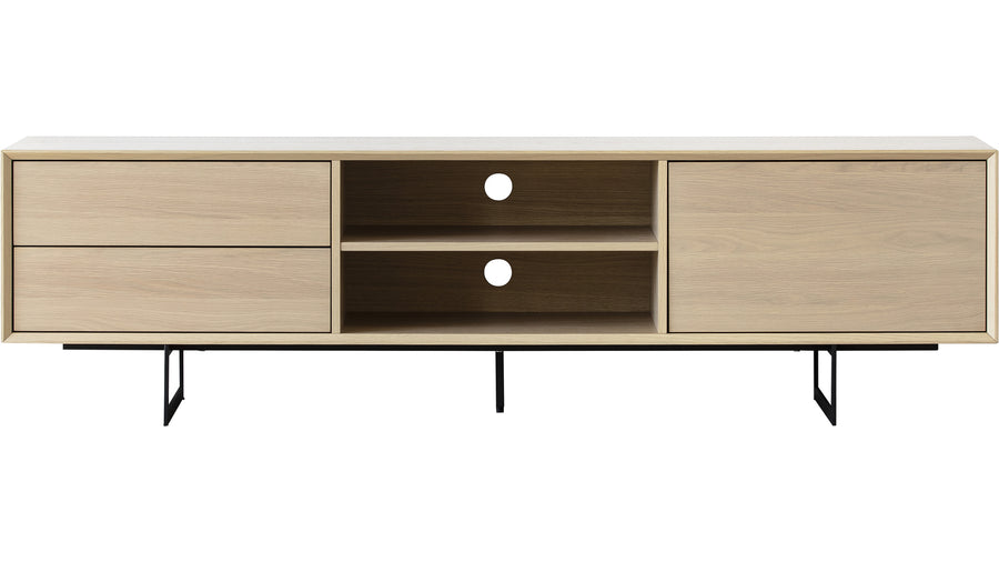 Vision mediabänk vitpigmenerad ek 180x42 cm