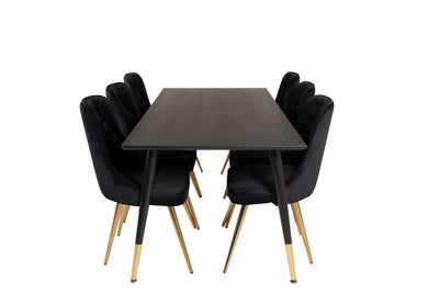 Matbordet Dipp och stolarna Velvet Deluxe