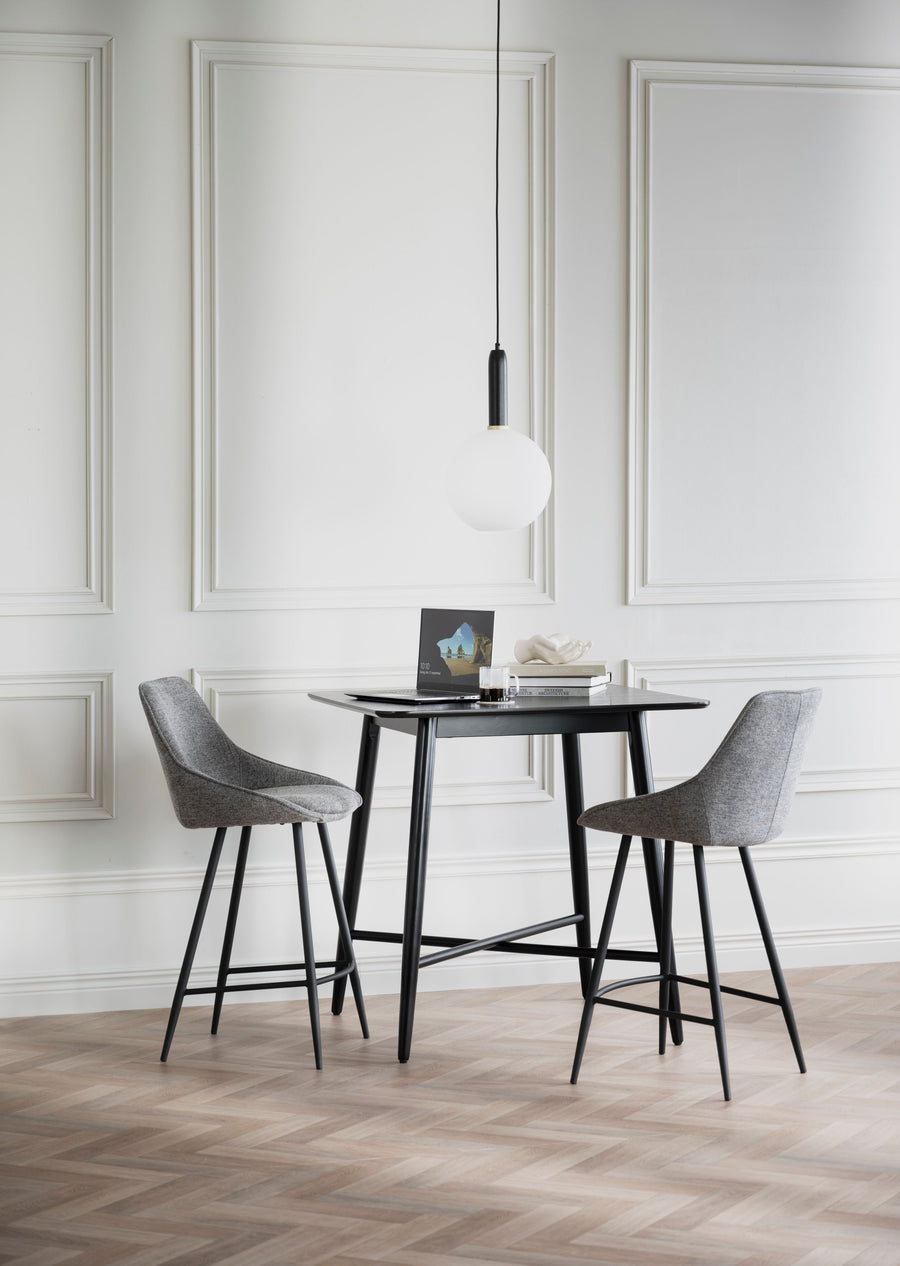 Sierra barstol grått tyg/svarta metallben 2-pack