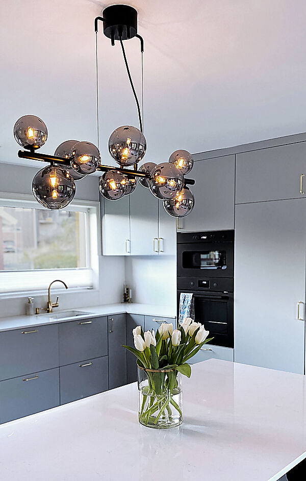 Molekyl taklampa L85 svart/rök