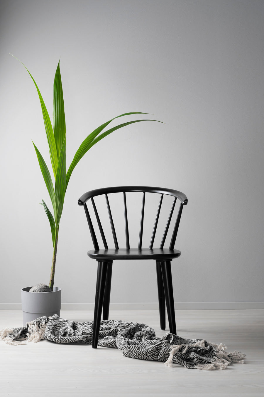 Carmen stol svartlack 2-pack