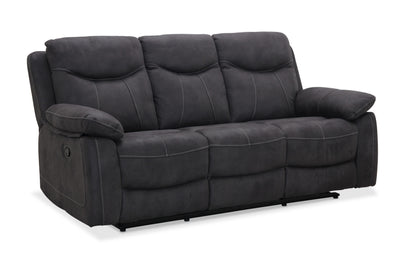 Boston 3-sits soffa med recliner grå