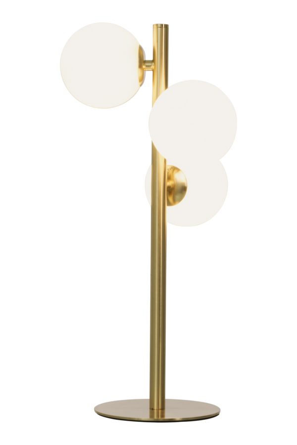 Molekyl bordlampa 3a matt mässing/vit