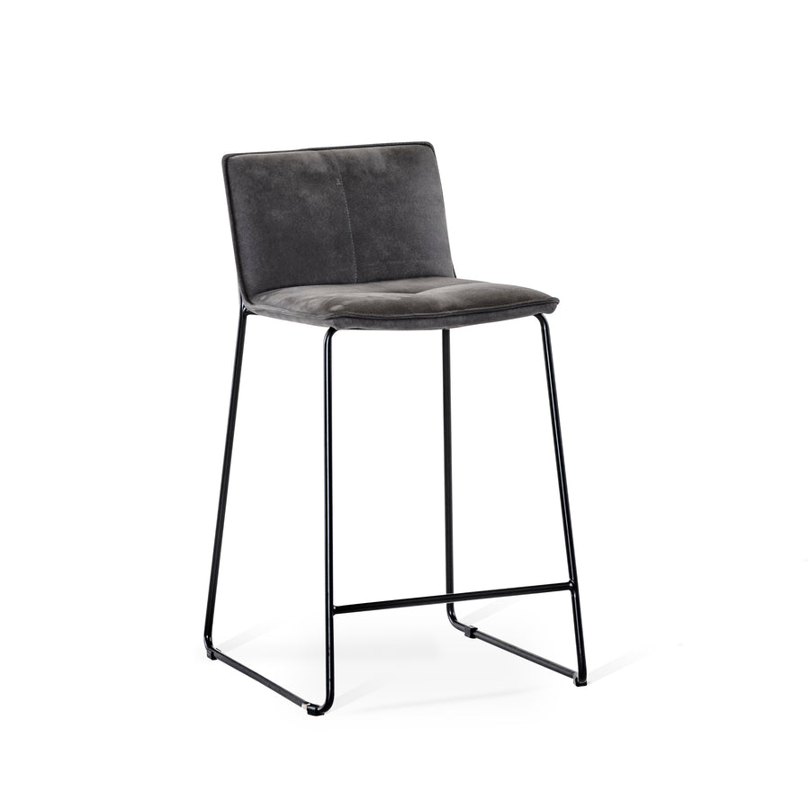 Elvis barstol MF Nilla mörkgrå/ben svart metall 2-pack