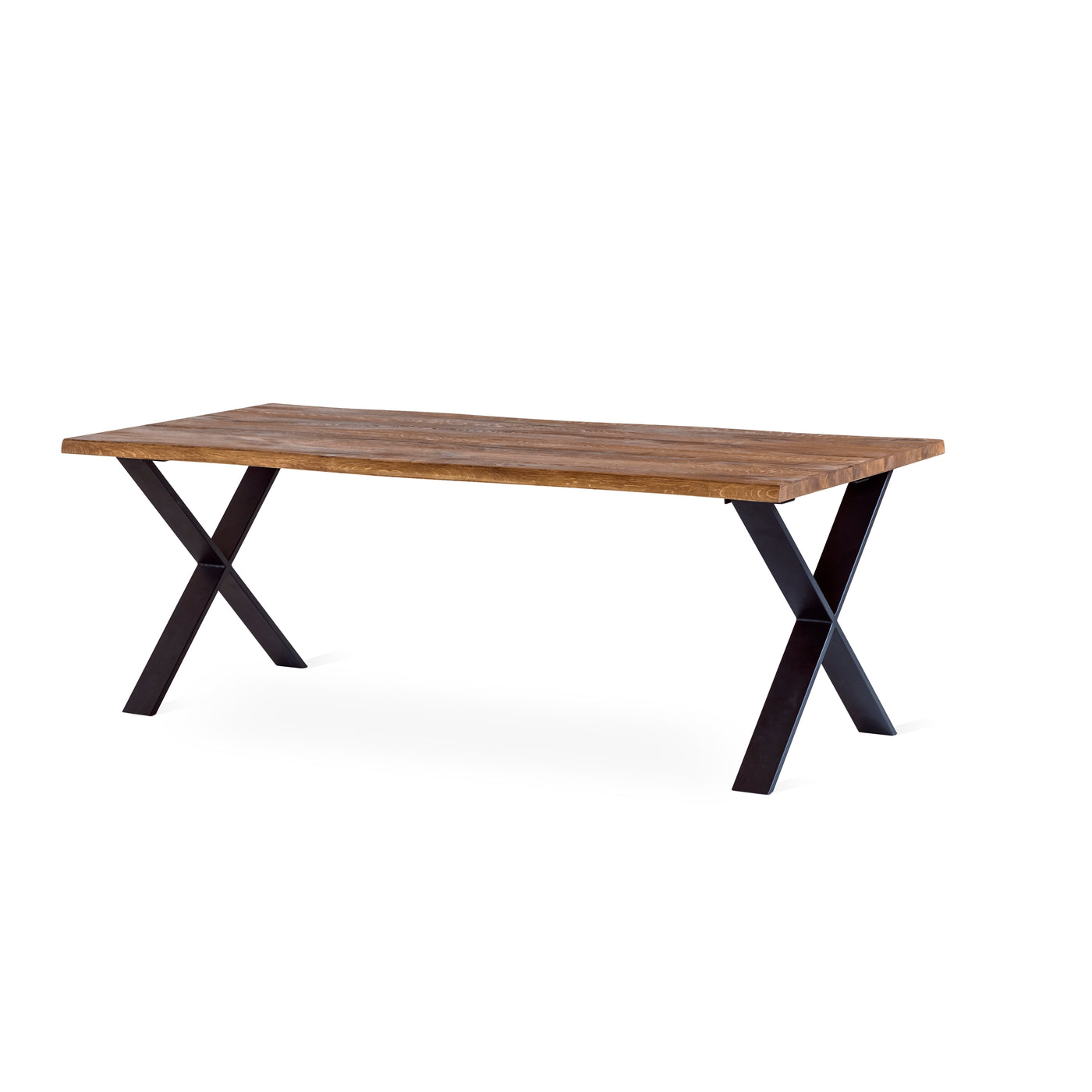 Exxet matbord 210 cm oljad ek, svart X-ben