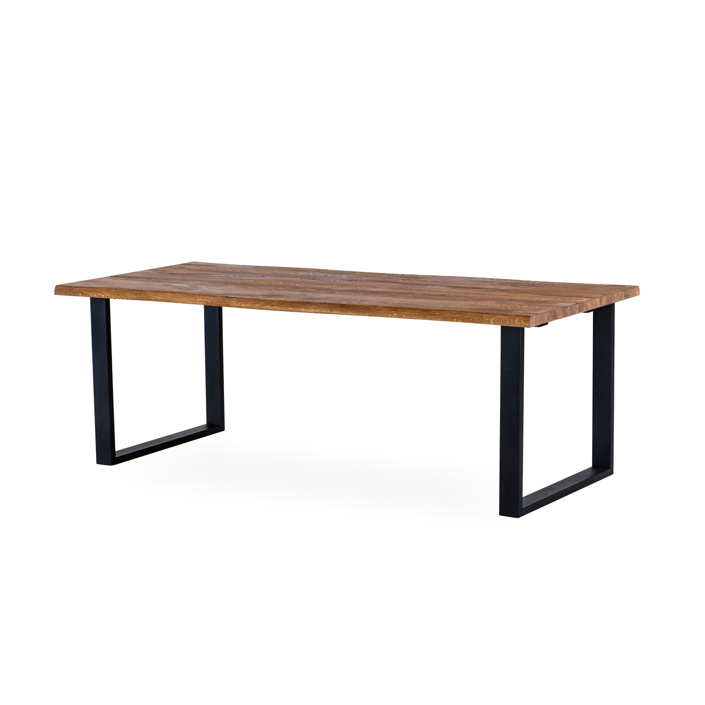 Exxet matbord 210 cm oljad ek, svart U-ben