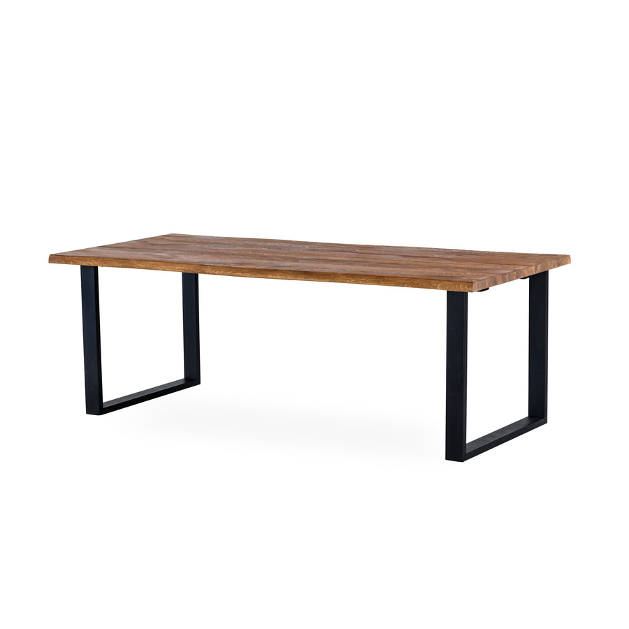 Exxet matbord 210 cm oljad ek, svart U-ben