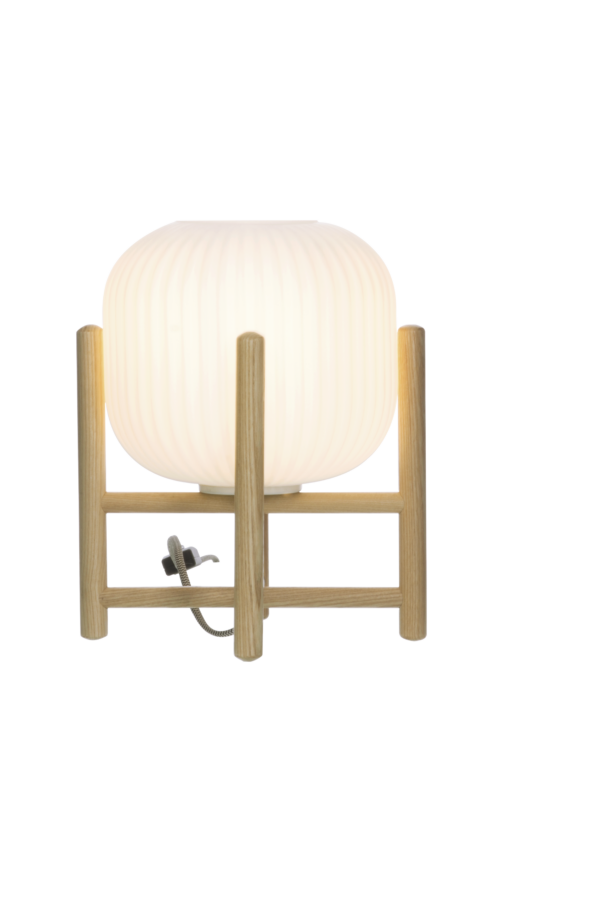 Vinda bordlampa trä/vit